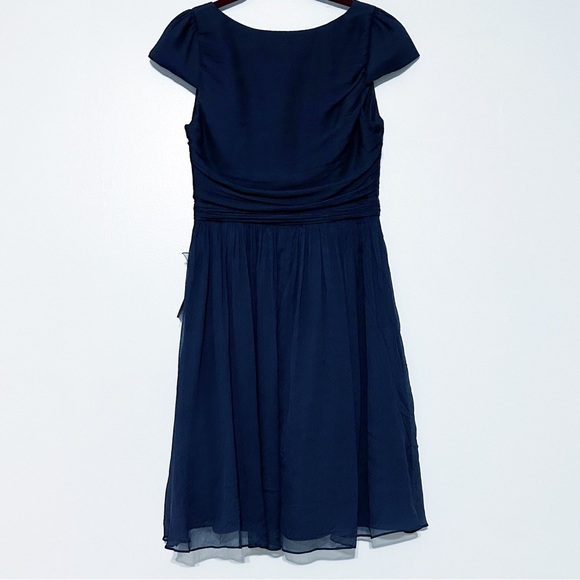 NWT J.Crew Mirabelle Silk Chiffon Dress in Navy - Picture 9 of 9